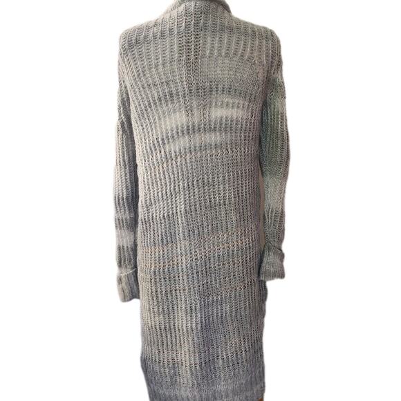 Caslon Size XS Midi Length Cardigan Sweater Duster Wool Blend Light Gray Pockets - Picture 5 of 7